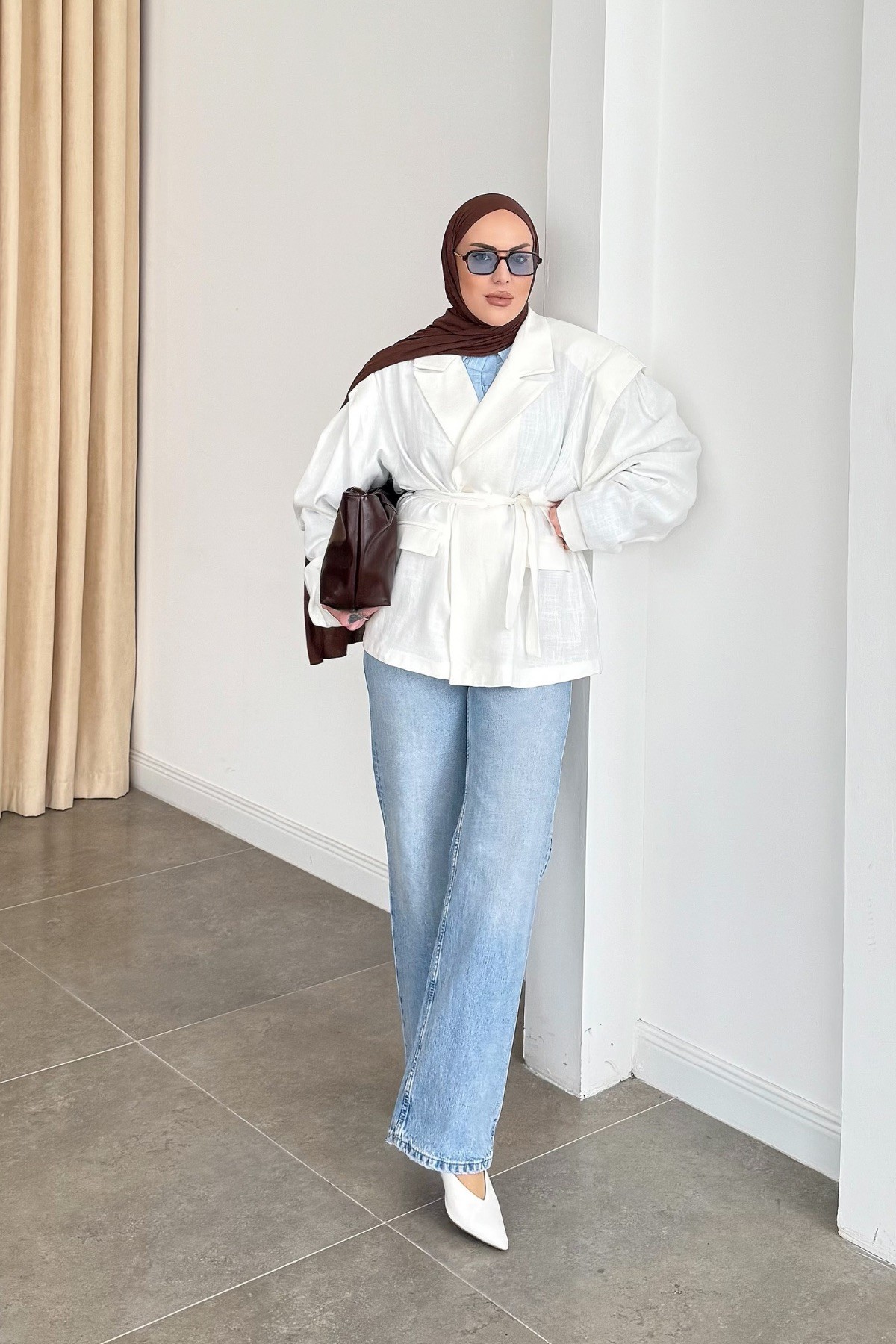 Pinterest Keten Blazer Ceket Beyaz