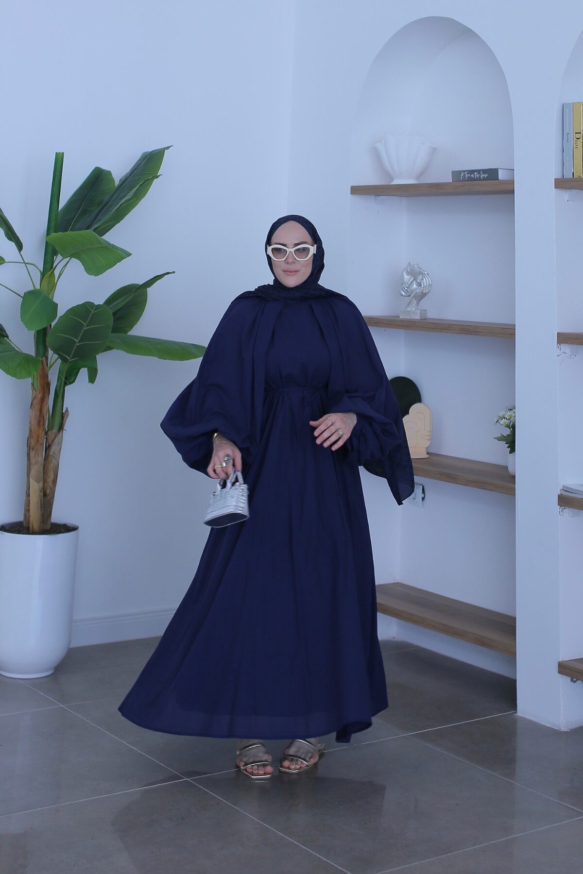 Premium Muadil Prenses Elbise Lacivert