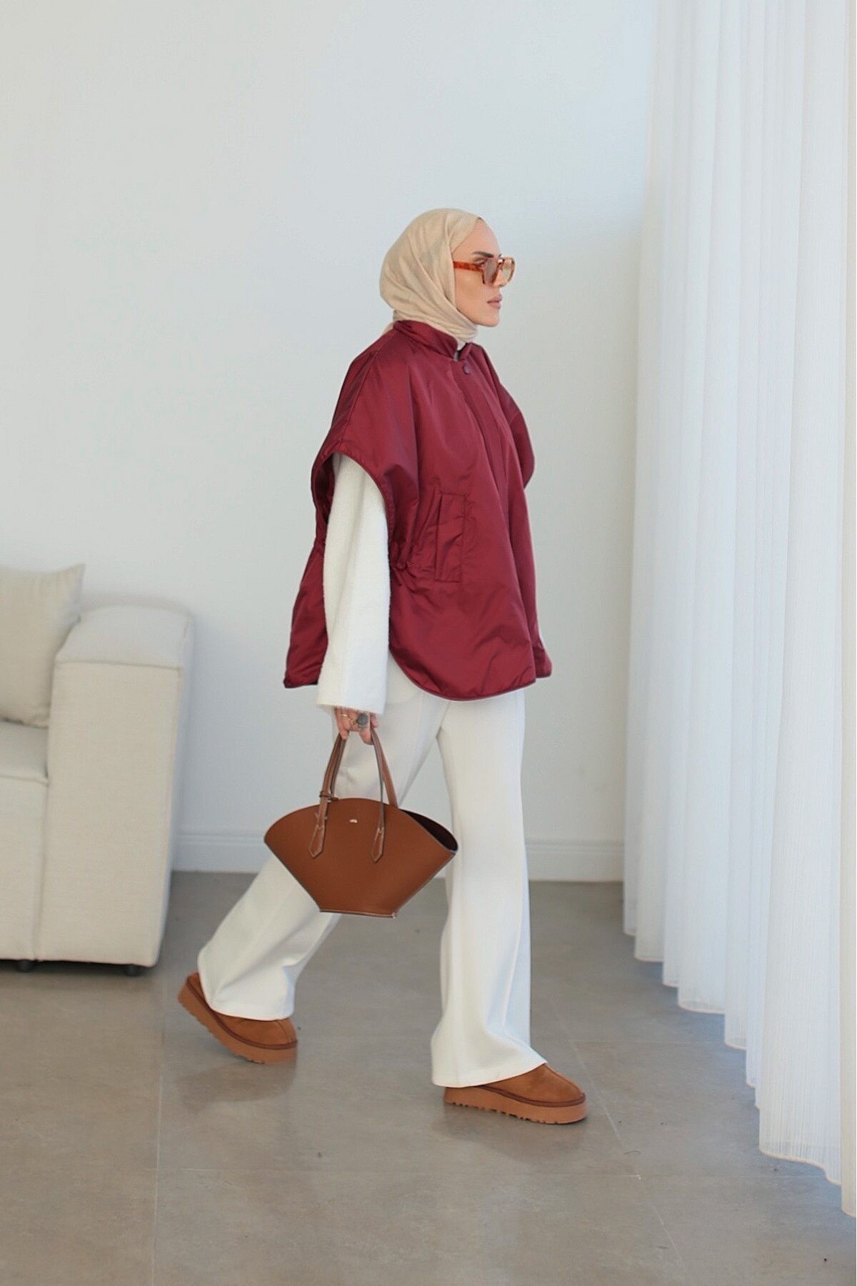 Cos Model Yelek Bordo