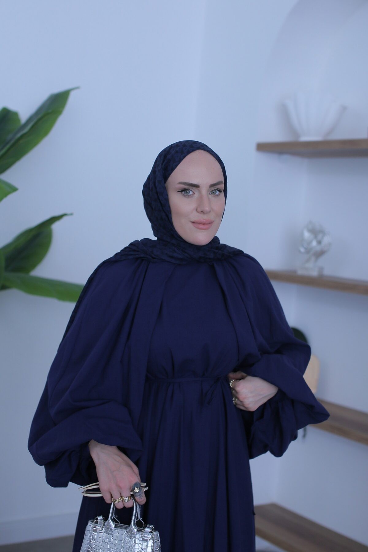 Premium Muadil Prenses Elbise Lacivert