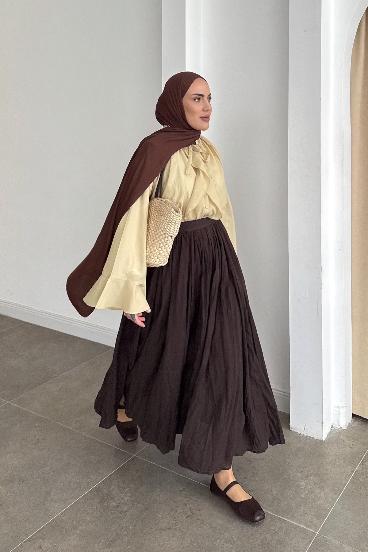 Hm Model Fırfırlı Gömlek Sarı 