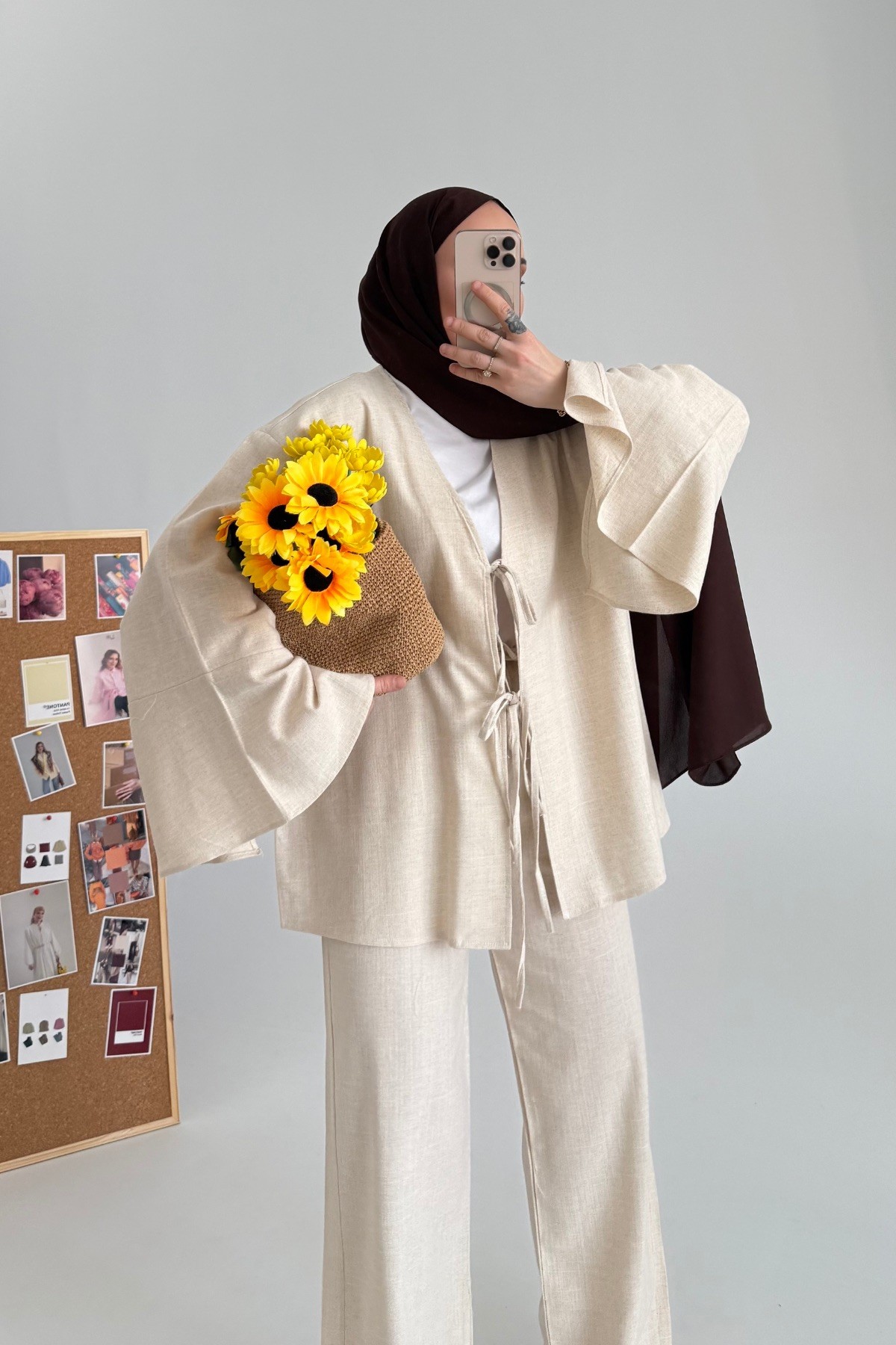 İspanyol Kol Pinterest Keten Takım Natural