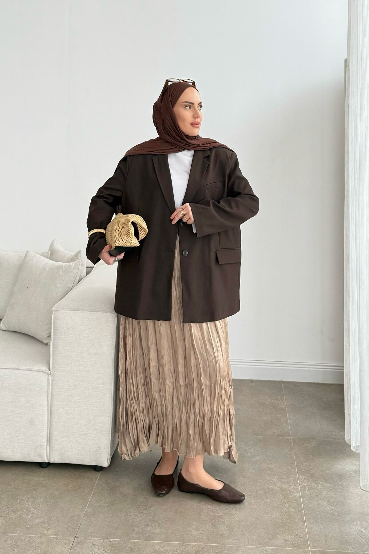 Massi. Astarlı Blazer Ceket Kahve