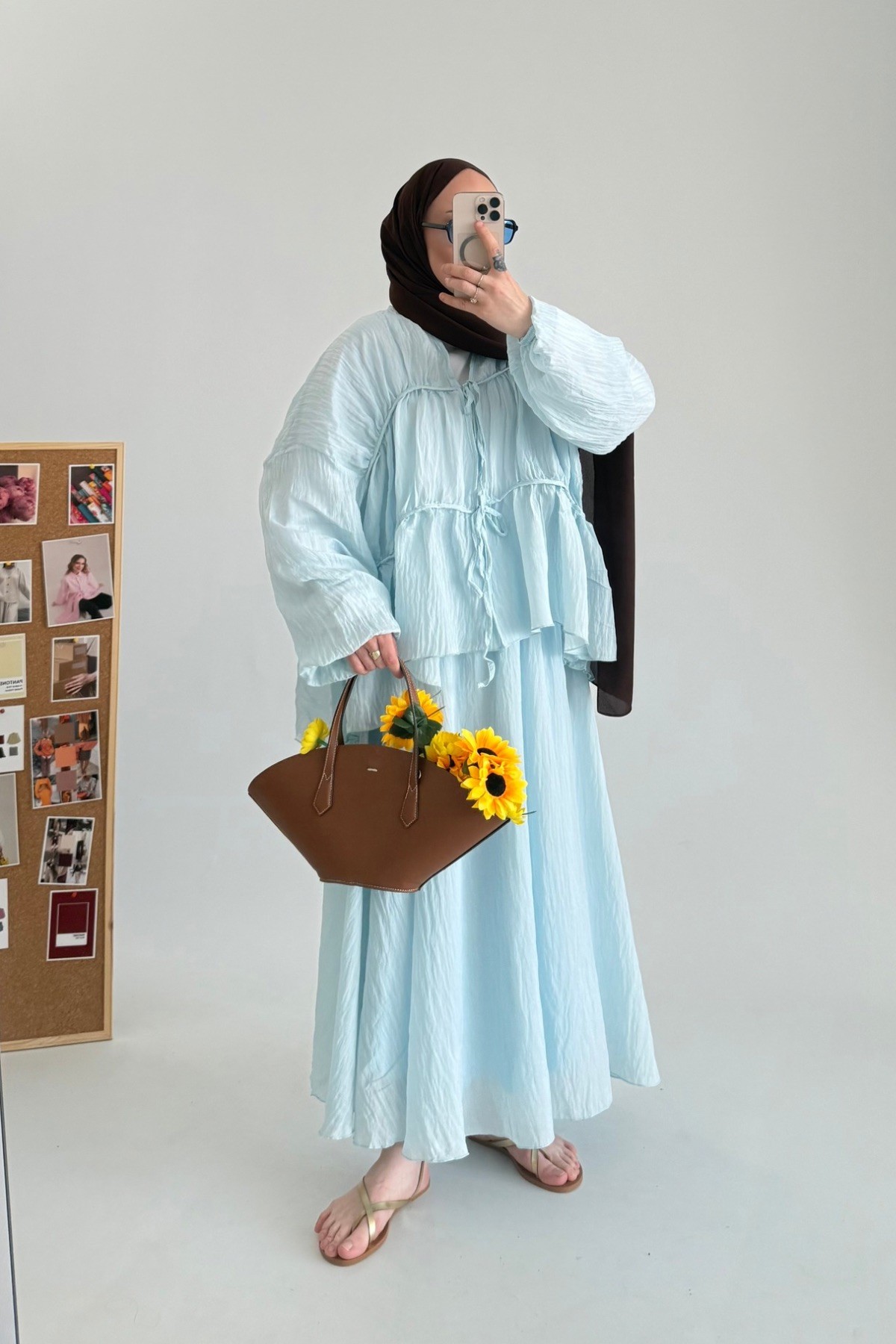Flora Pinterest Etek Takım Bebe Mavi
