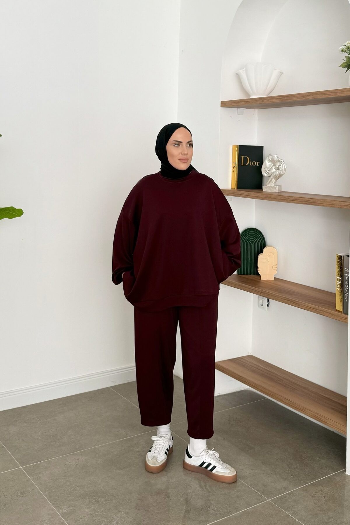 Oysh. Oversize Premium Takım Bordo