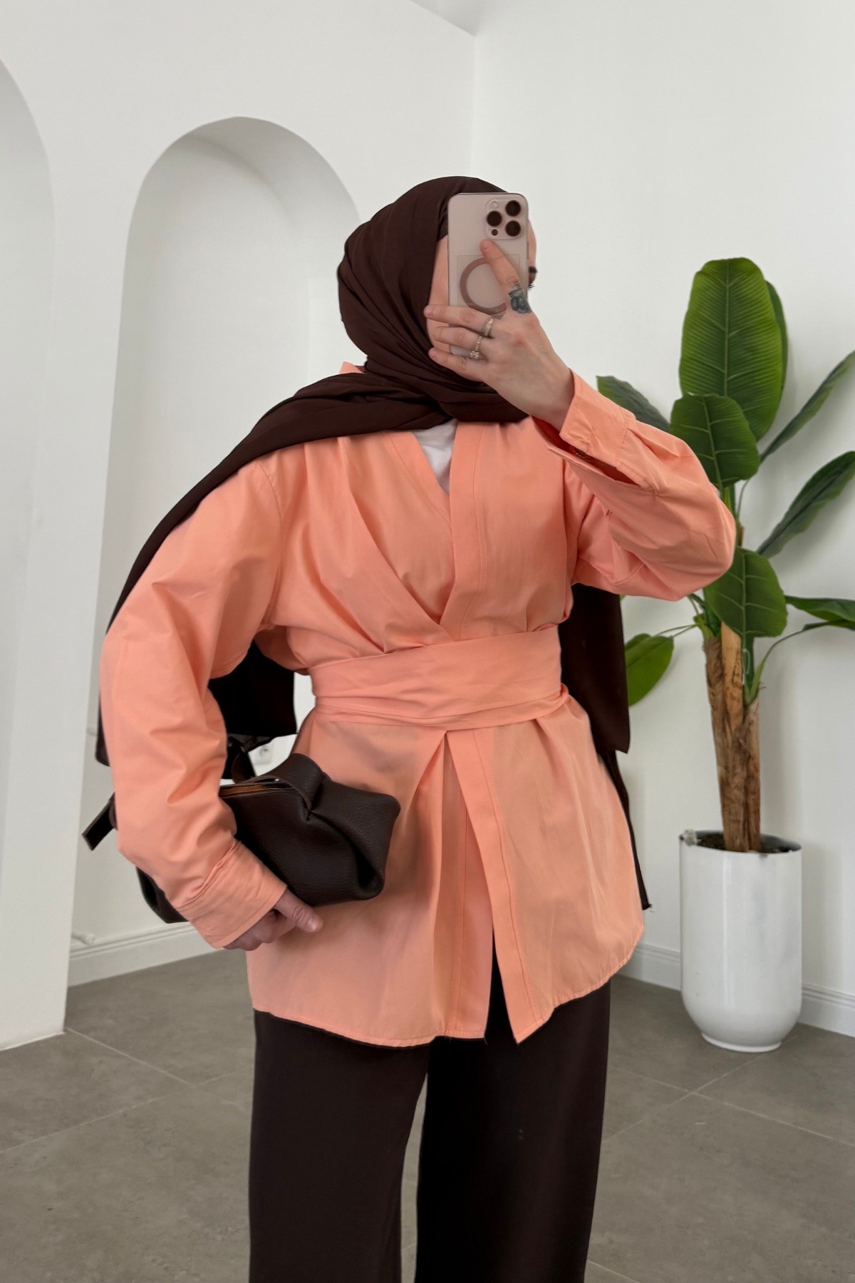 Premium Bağlamalı Kimono Gömlek 