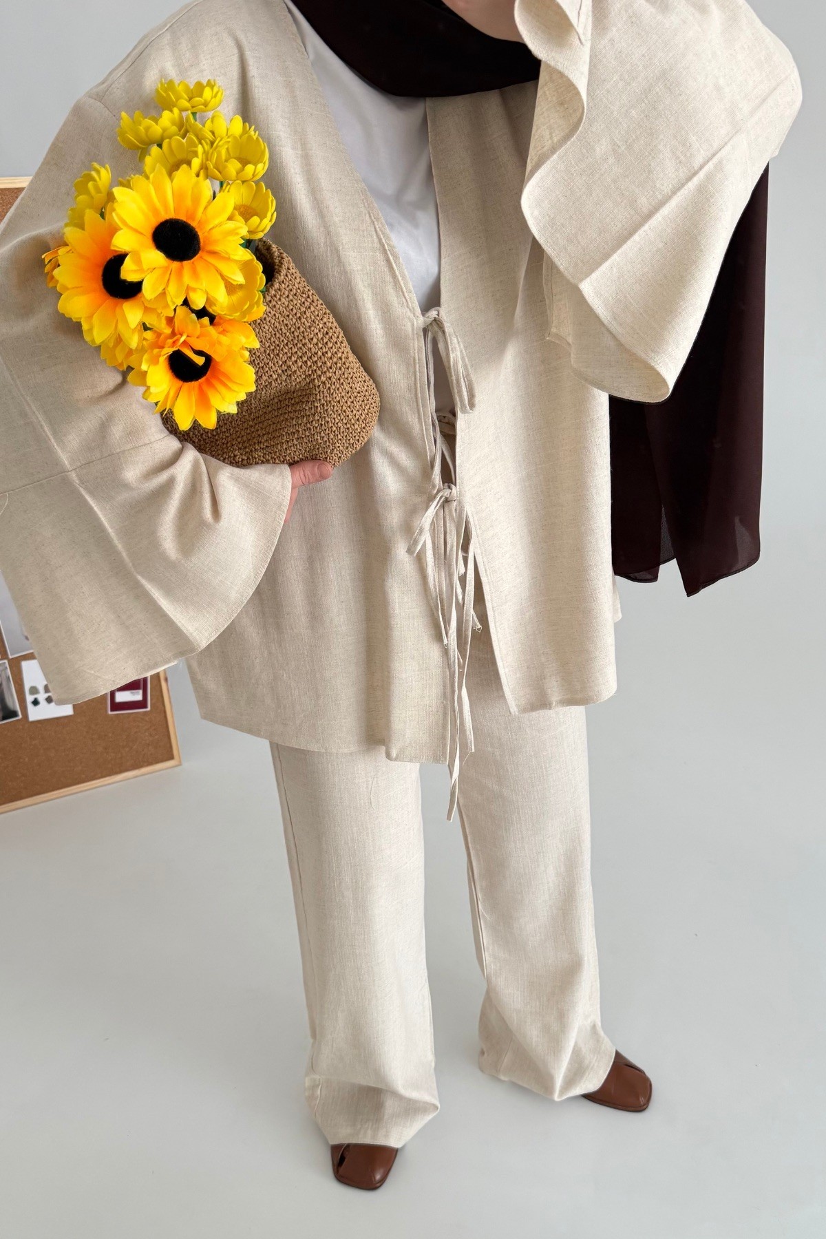 İspanyol Kol Pinterest Keten Takım Natural