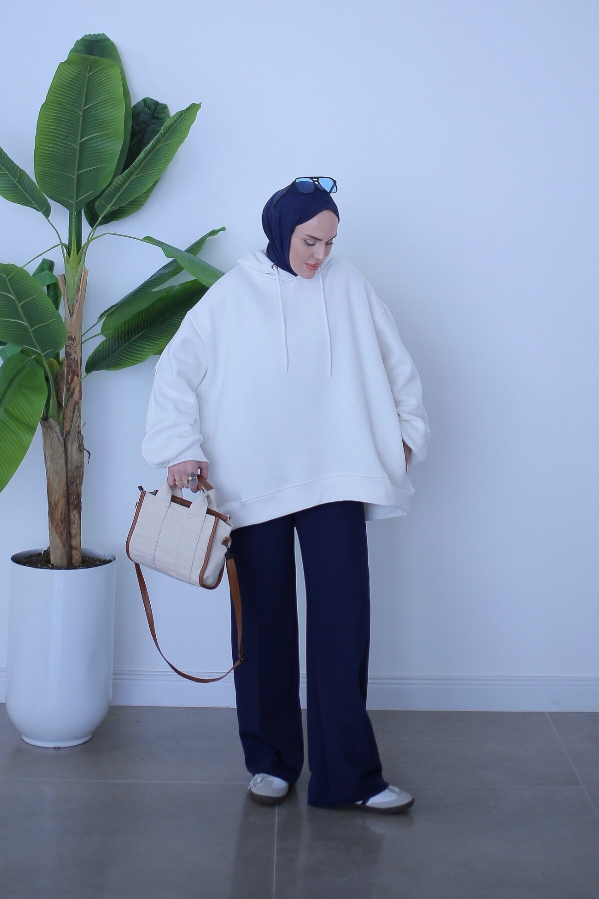 Jessa Premium İthal 3 İplik Sweat Beyaz