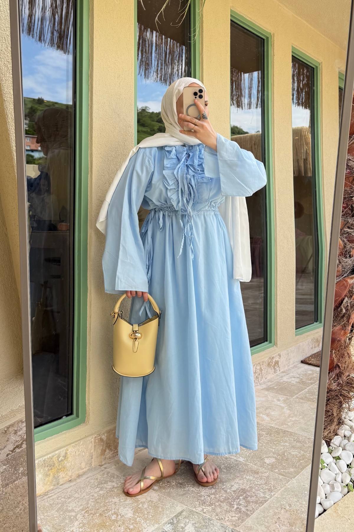 Hm Model Fırfırlı Elbise Bebe Mavi 