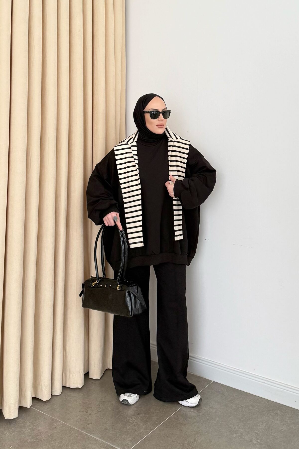 Oversize Çımalı Takım Siyah