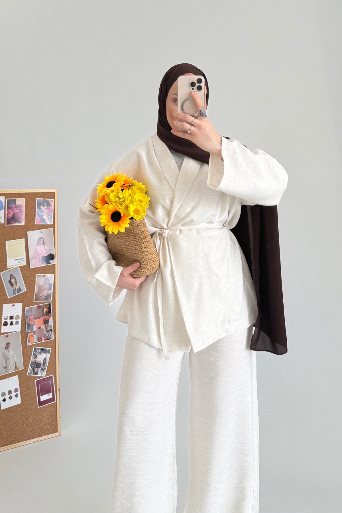 Loft Kimono Ceket Takım Bej 