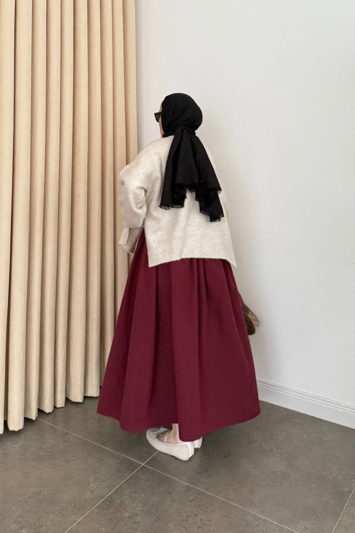 Massimo Model Oversize Hırka Bej
