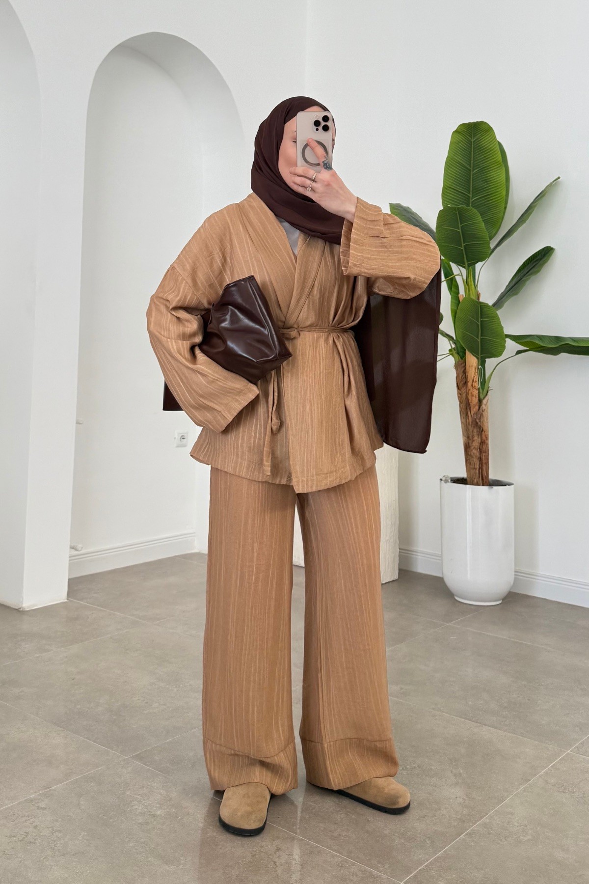 Efil Pemium Kimono Takım Camel 