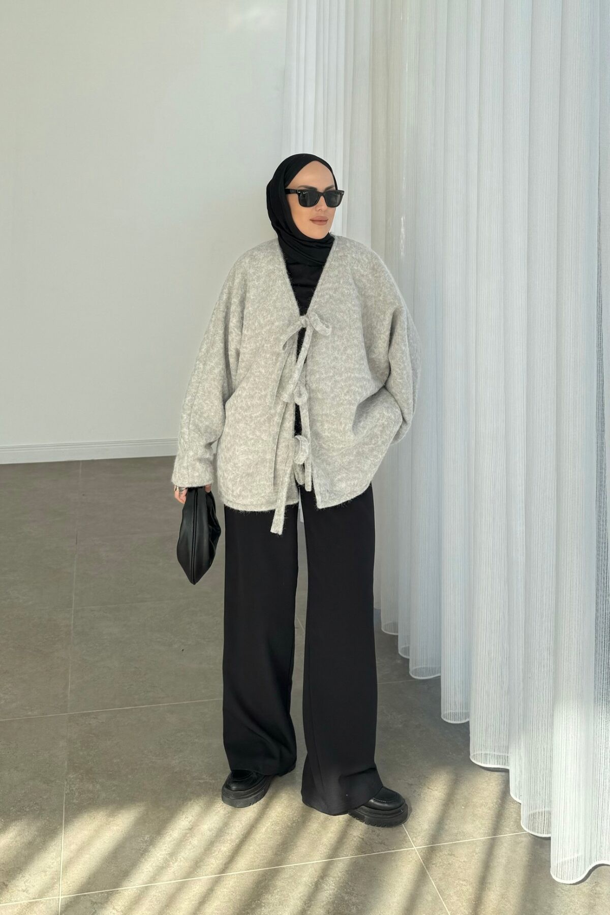 Twist Model Astarlı Kaban Ceket Gri