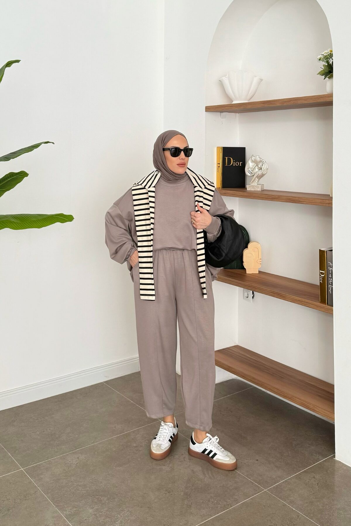 Oysh. Oversize Premium Takım Vizon