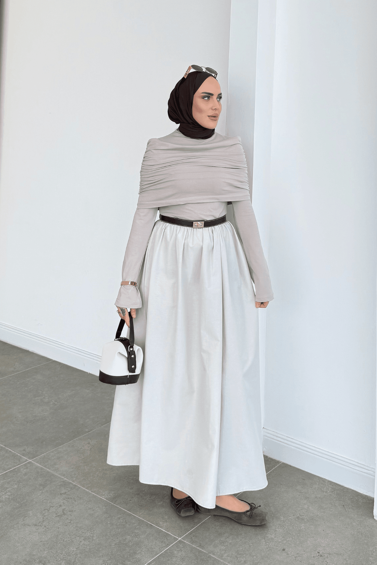 Drape Farah Elbise Taş