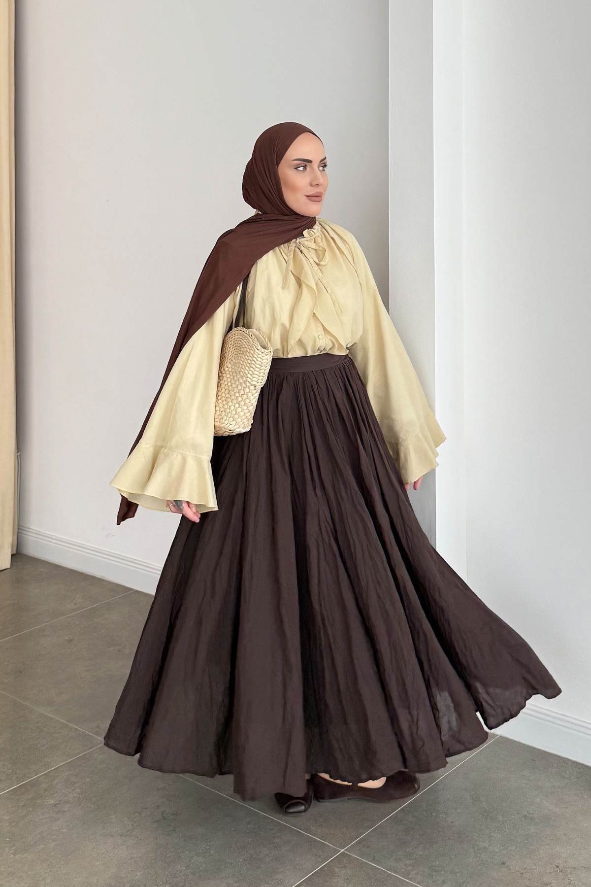 Hm Model Fırfırlı Gömlek Sarı 