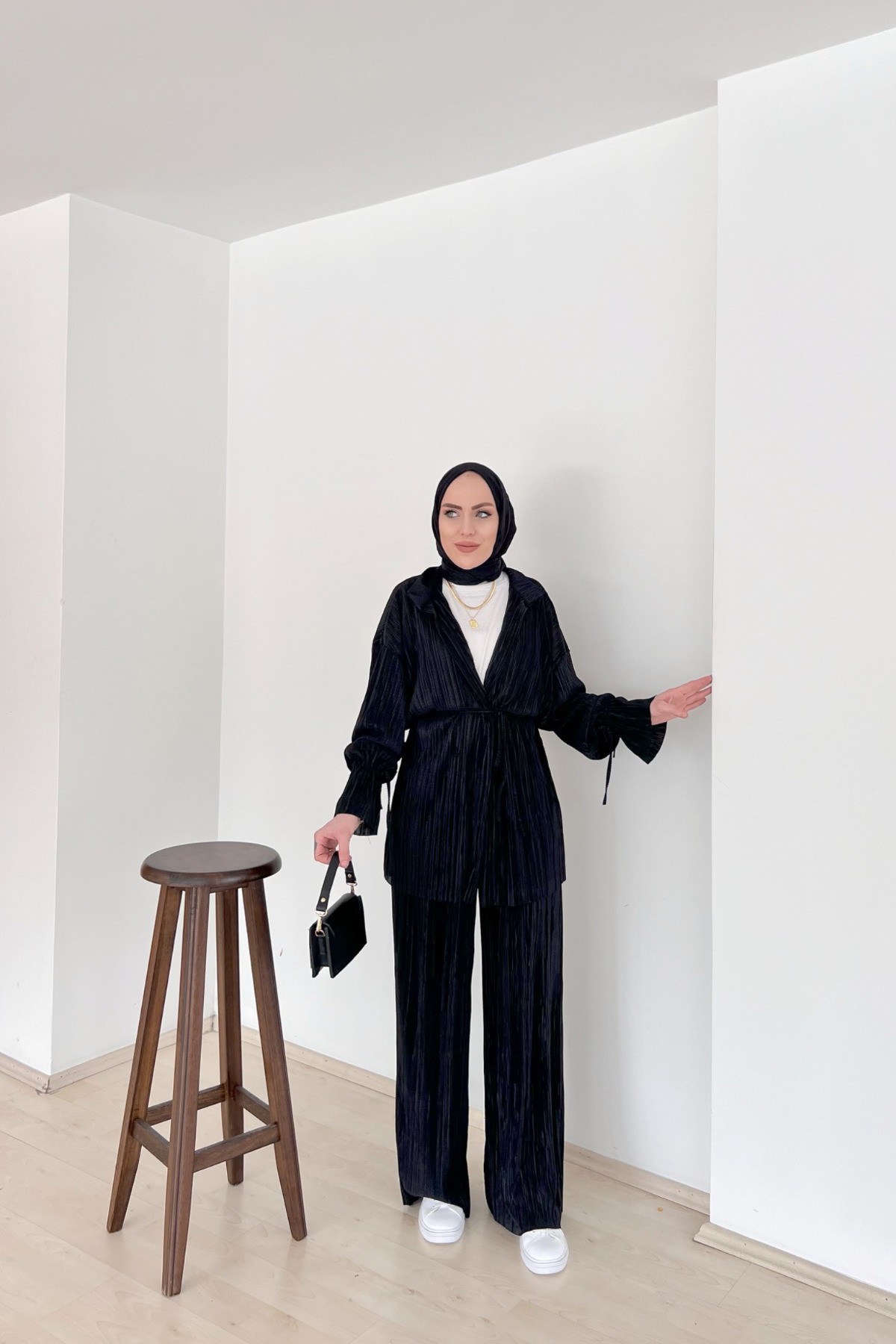 Piliseli Kimono Takım- Siyah