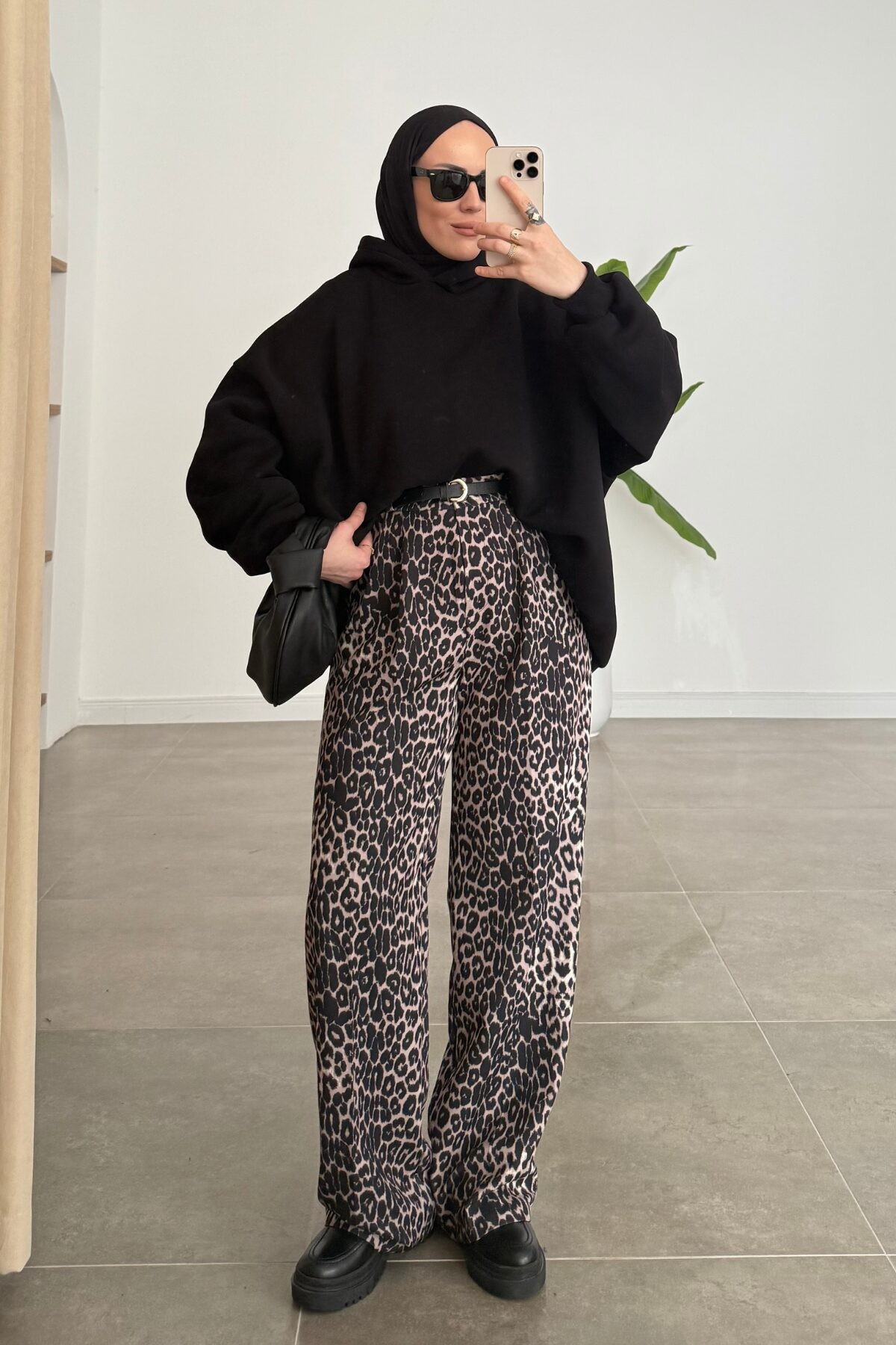Oversize Üç İplik Sweat Siyah