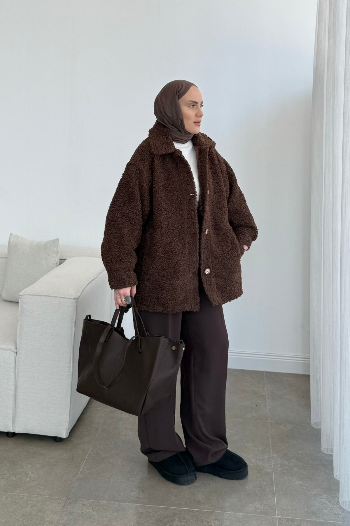 H&amp;M Model Teddy Mont Acı Kahve