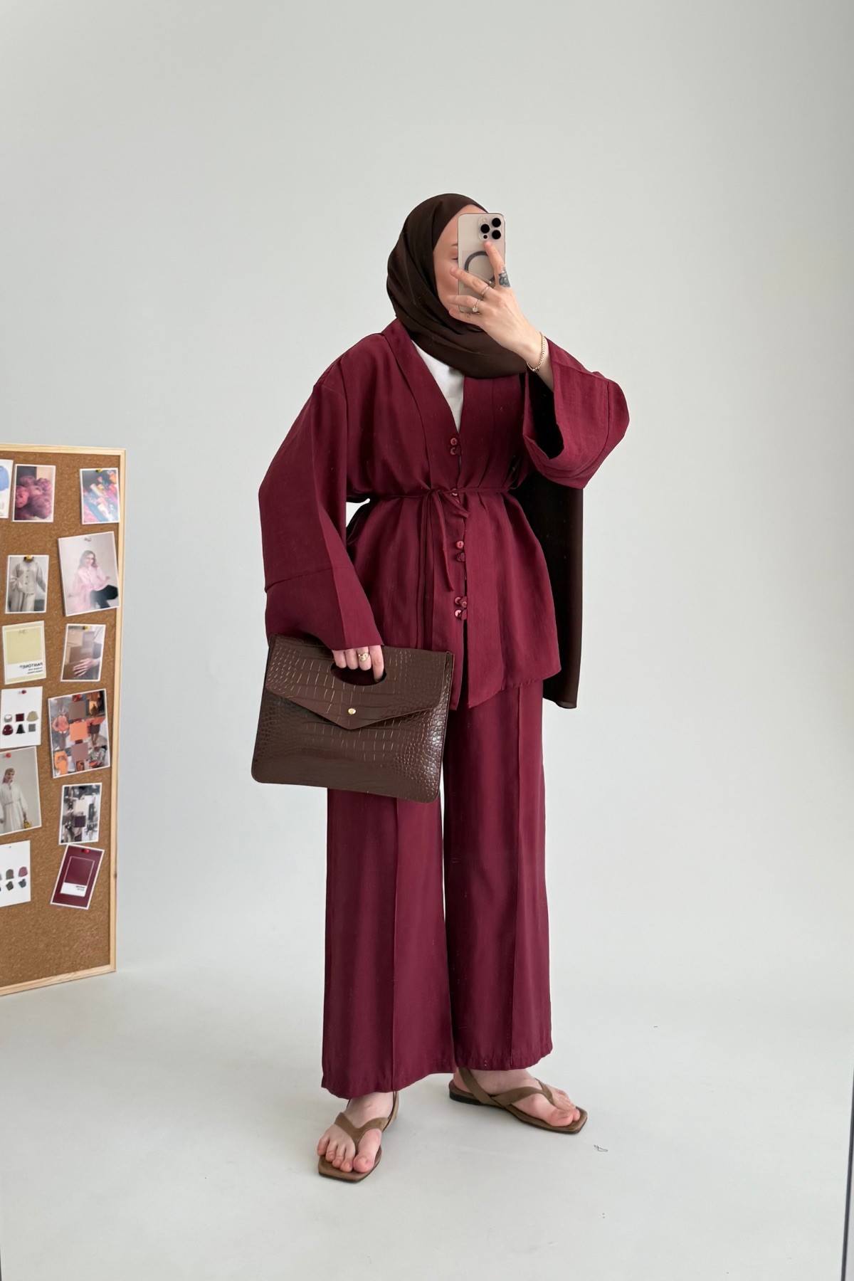 Rose Modal Tensel Takım Bordo