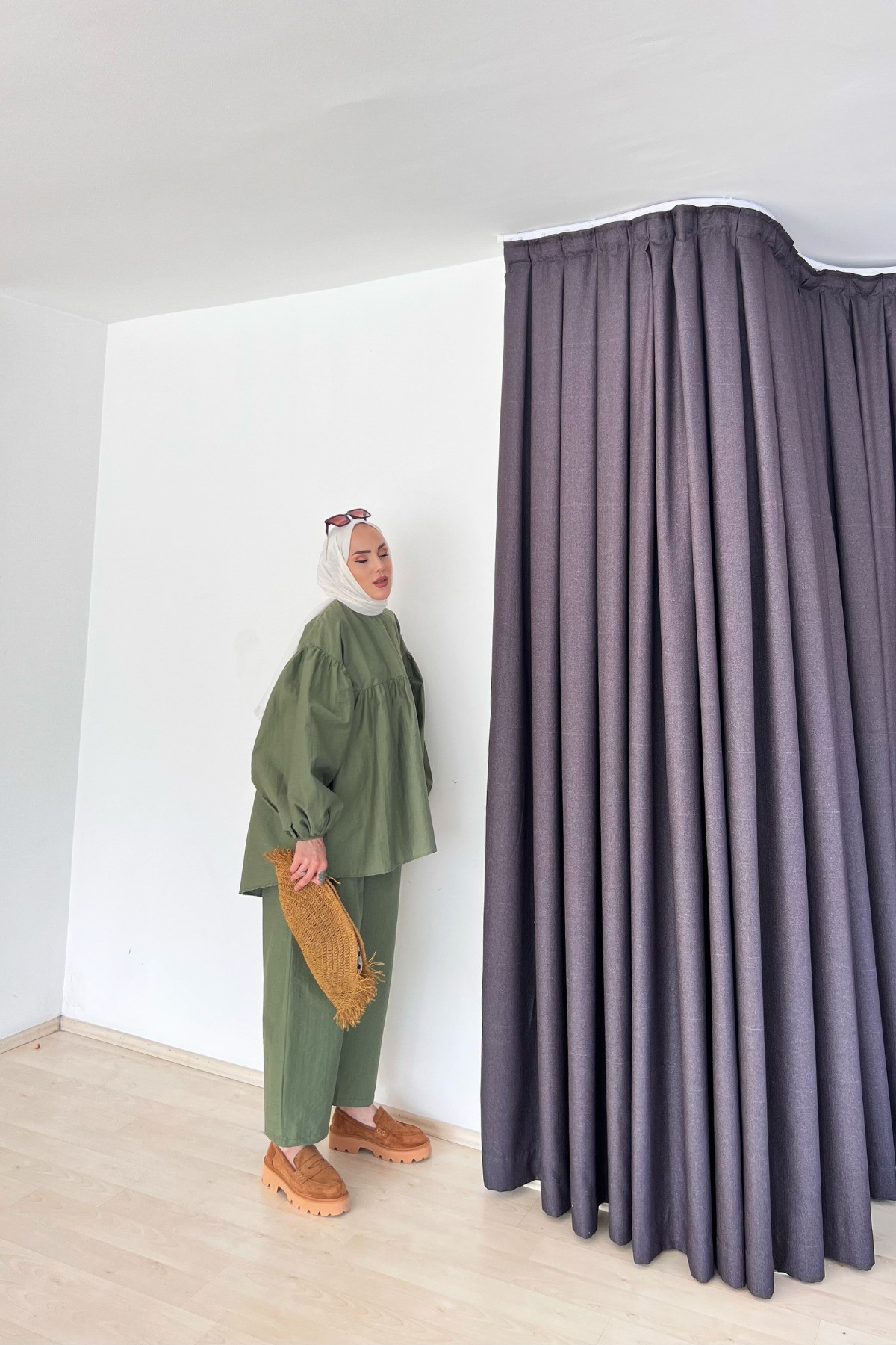 Linen Takım - Haki