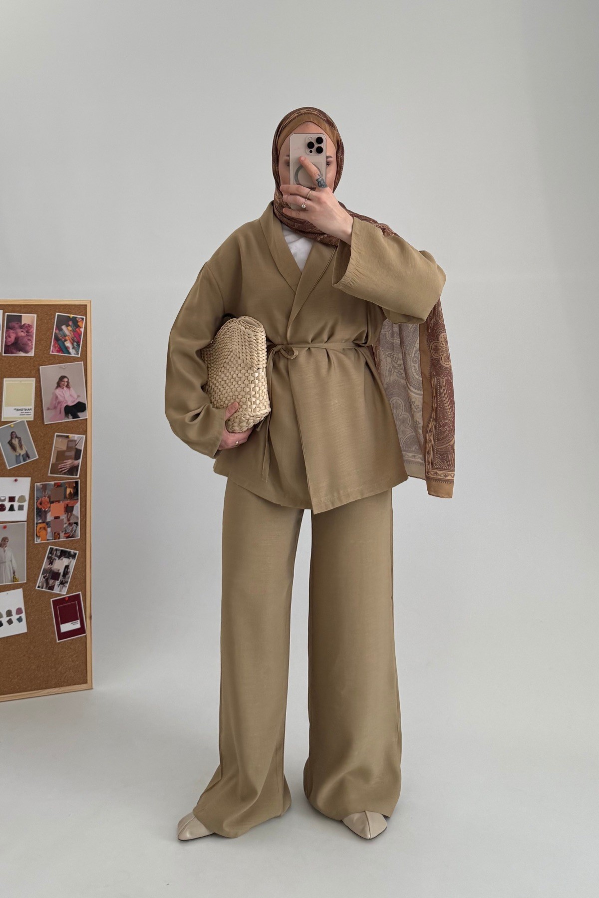 Loft Kimono Ceket Takım Yağ Yeşili
