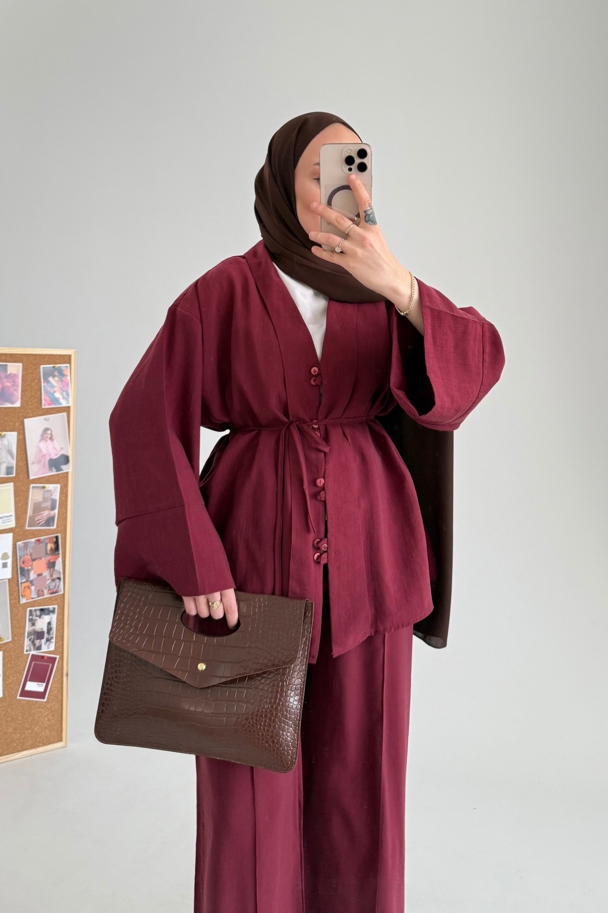 Rose Modal Tensel Takım Bordo