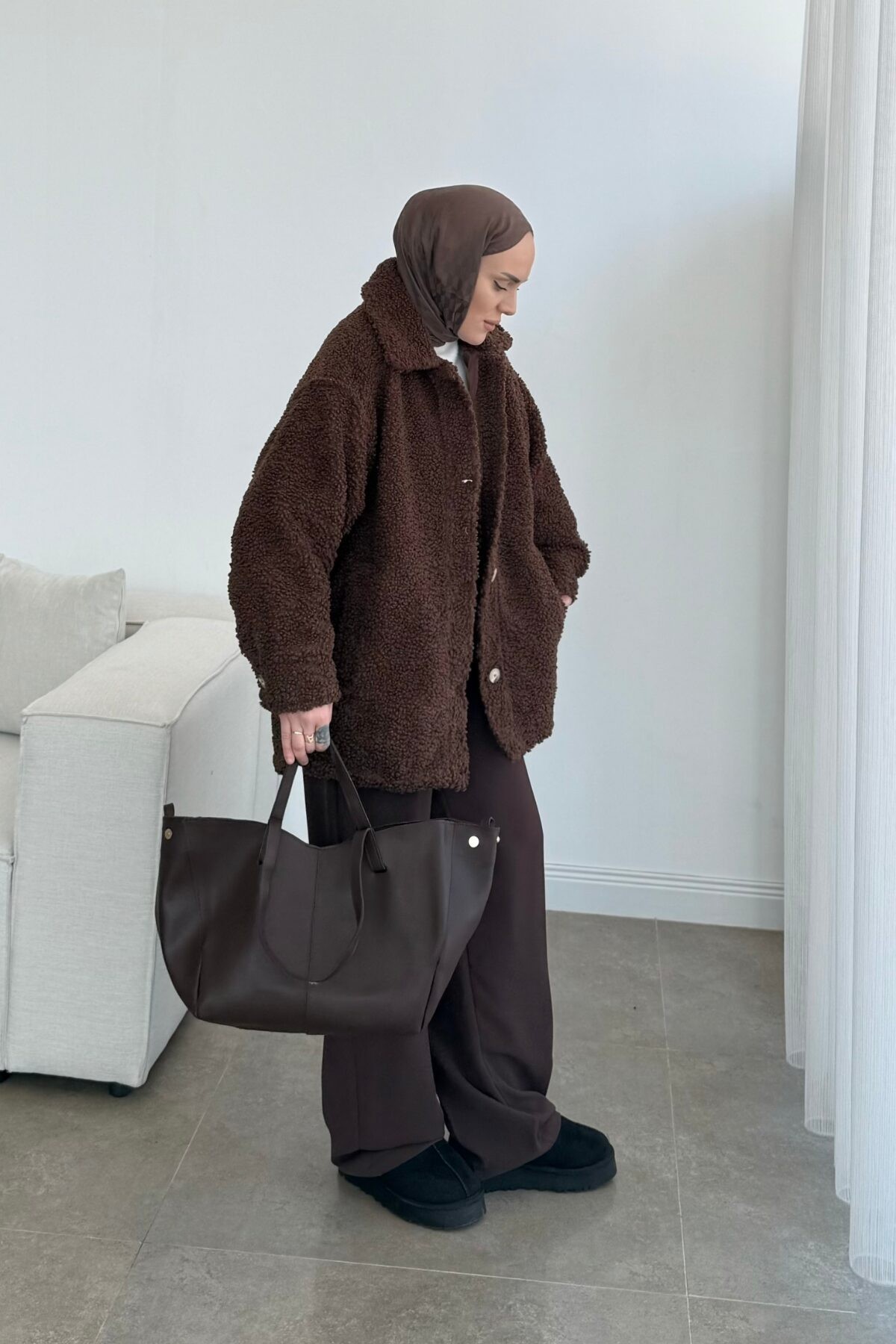 H&amp;M Model Teddy Mont Acı Kahve