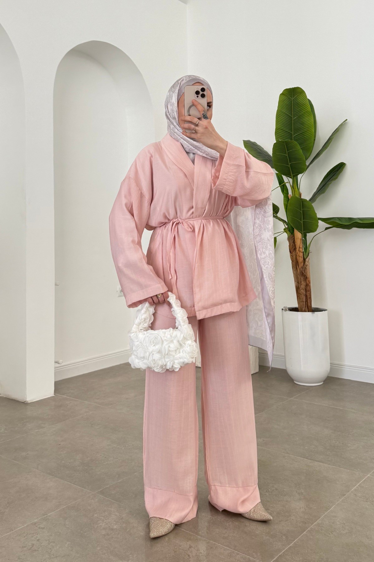 Efil Premium Kimono Takım Pembe