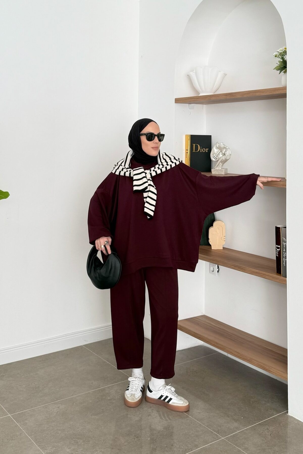 Oysh. Oversize Premium Takım Bordo