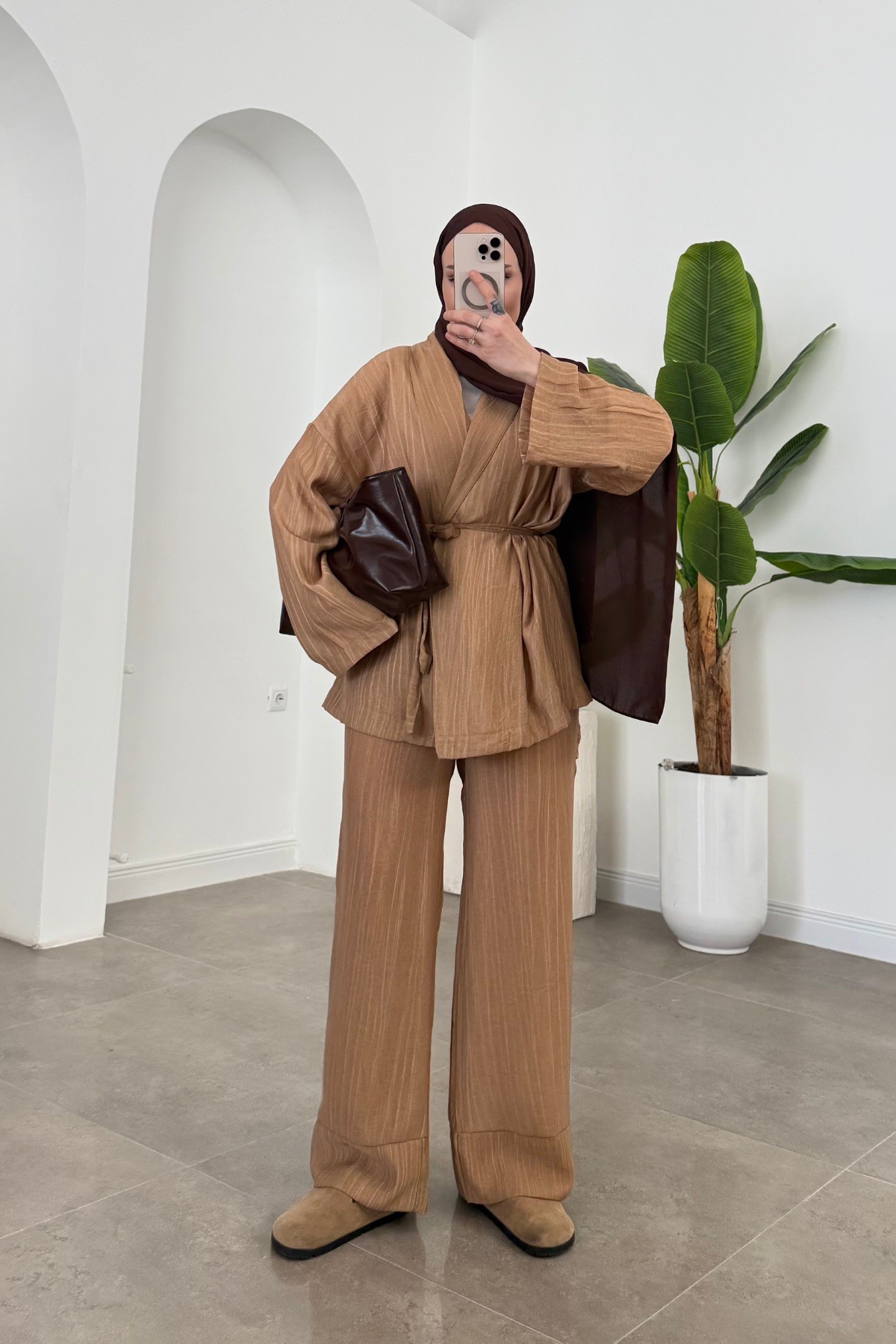 Efil Pemium Kimono Takım Camel 