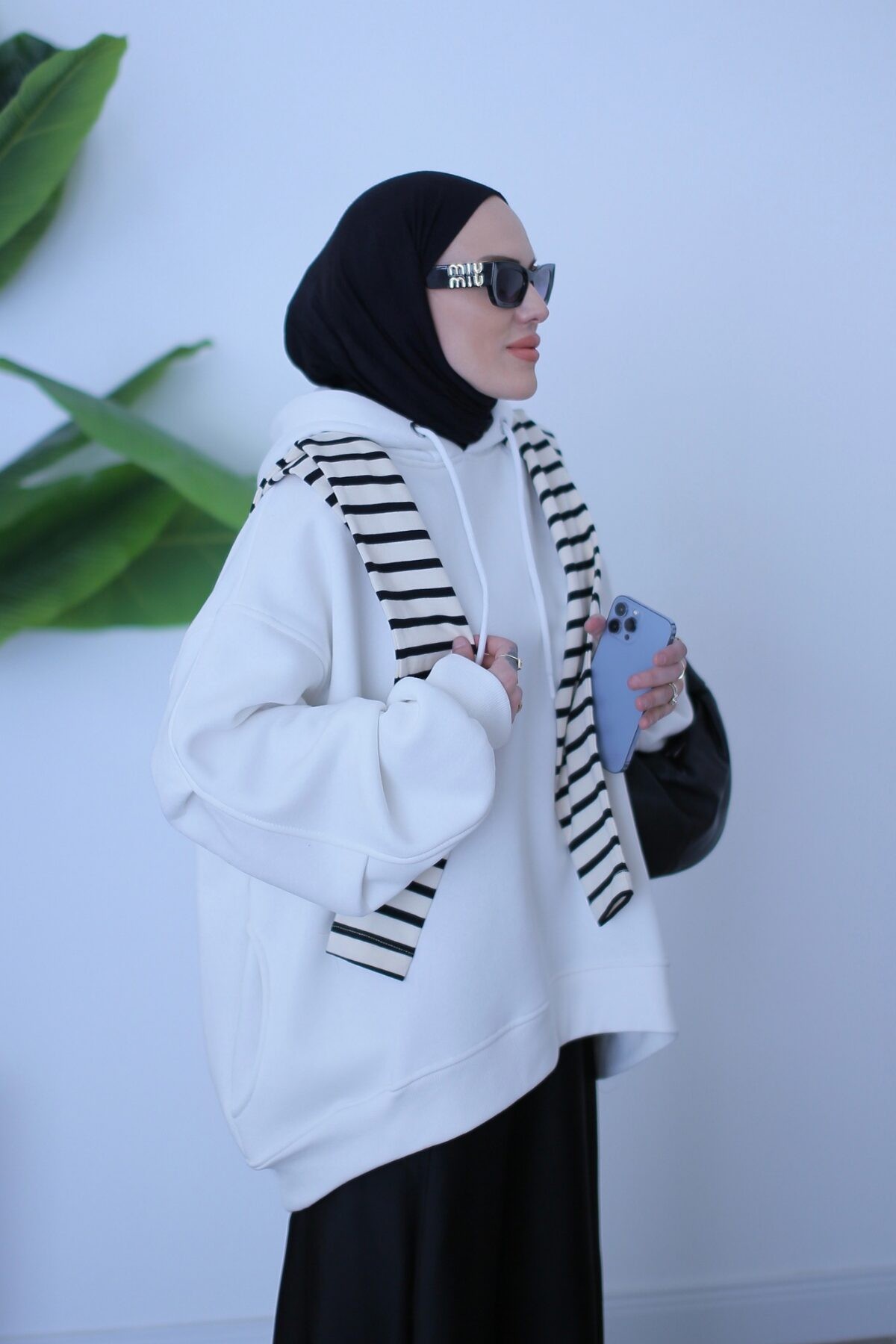 Jessa Premium İthal 3 İplik Sweat Beyaz