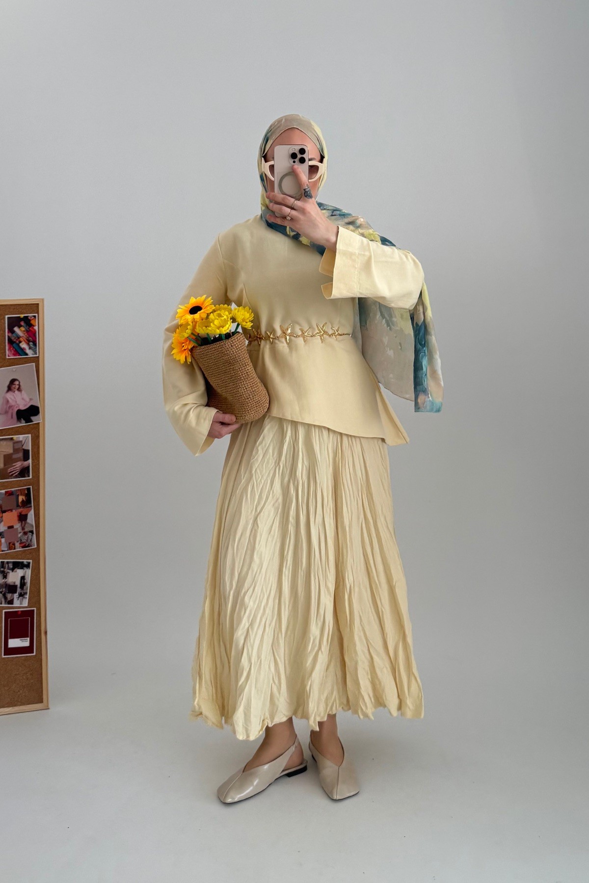 Frida Pinterest Etek Takım Sarı 