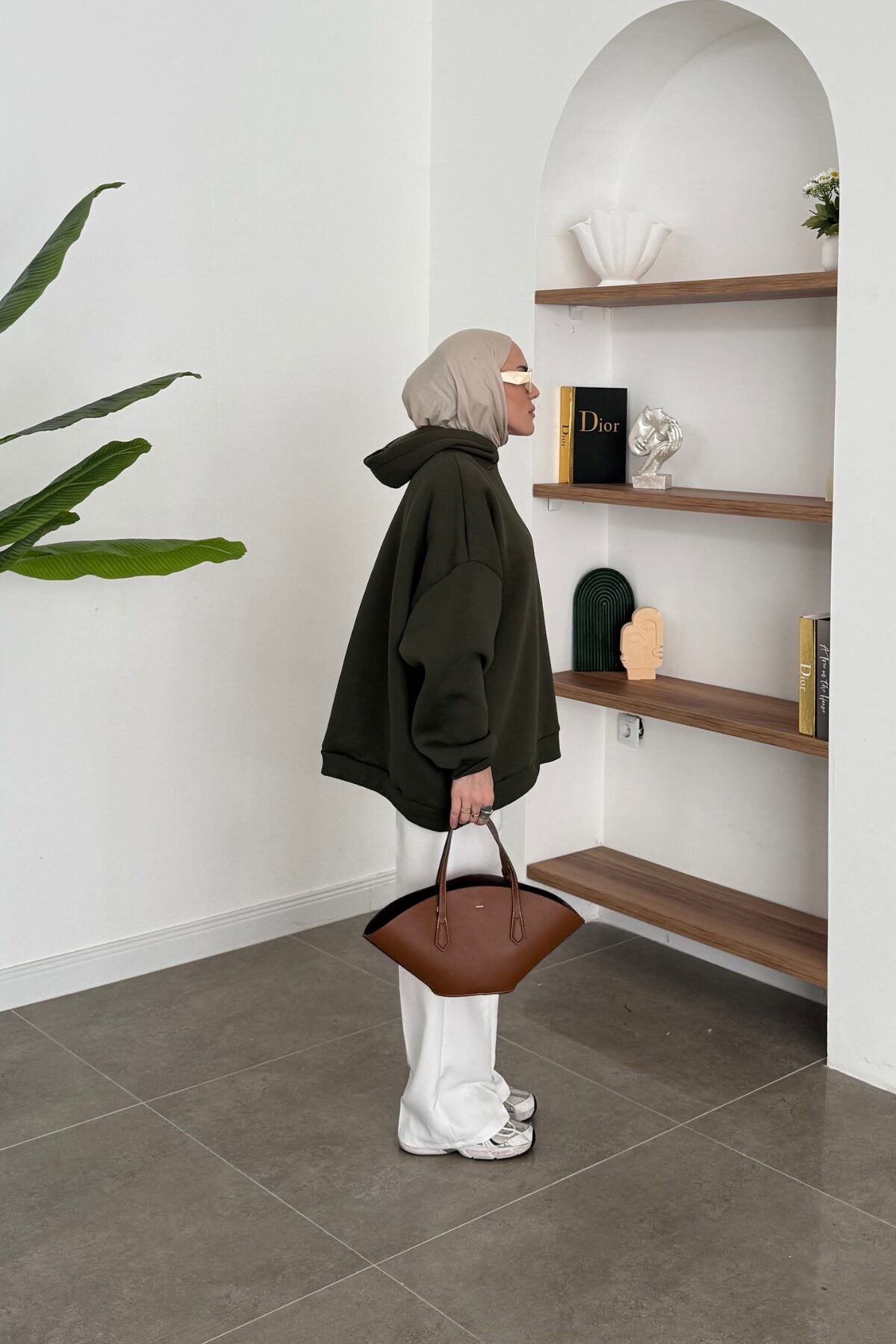 Oversize Üç İplik Sweat Yeşil