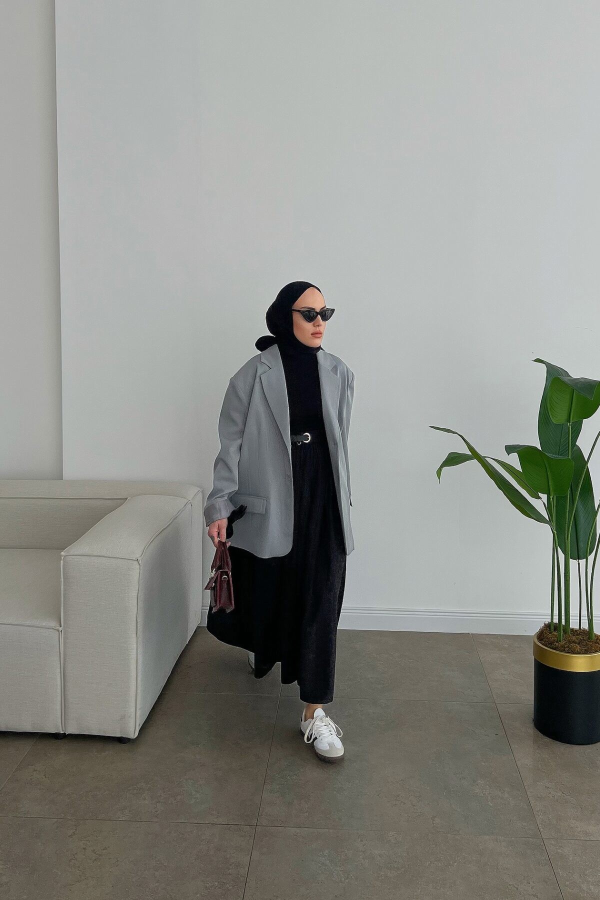 Moss Premium Dadfit Oversize Ceket  - Açık Gri