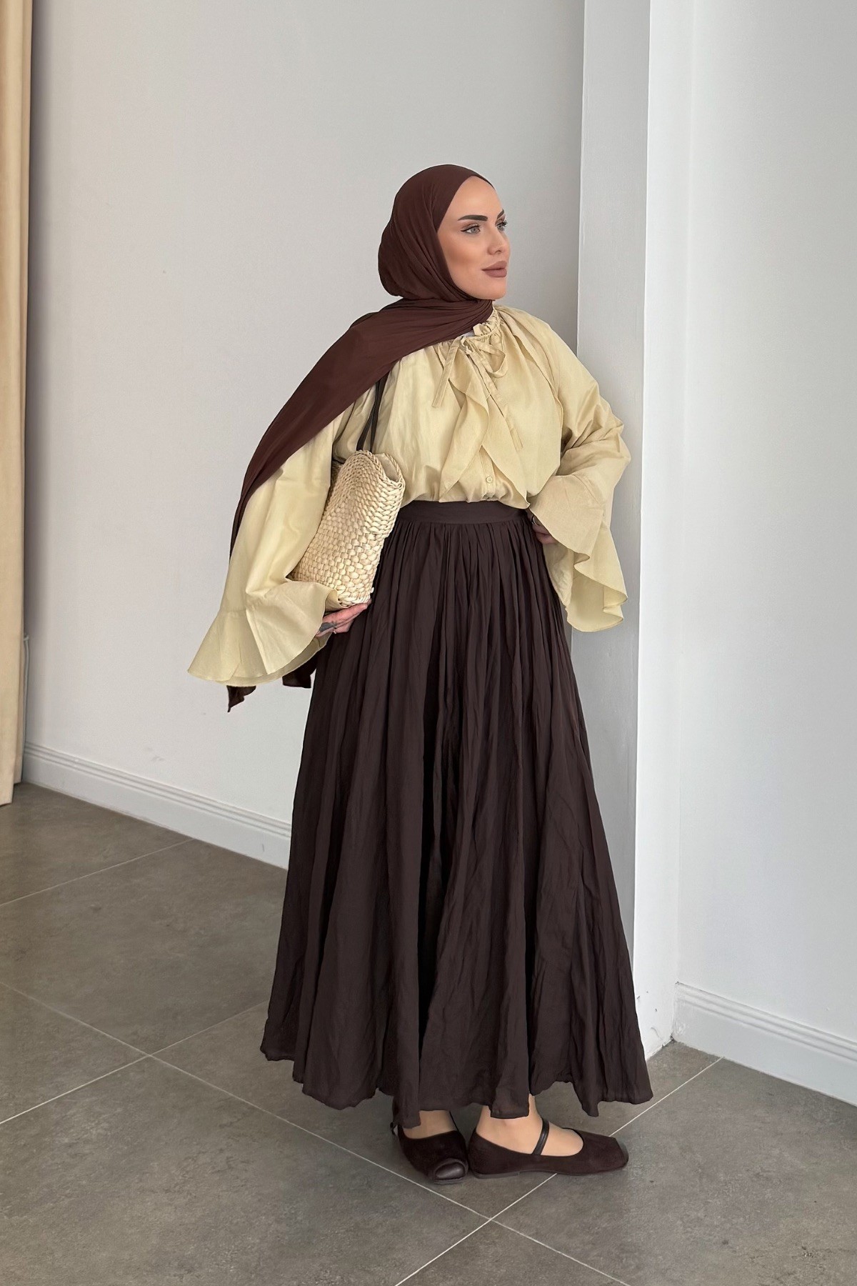 Hm Model Fırfırlı Gömlek Sarı 