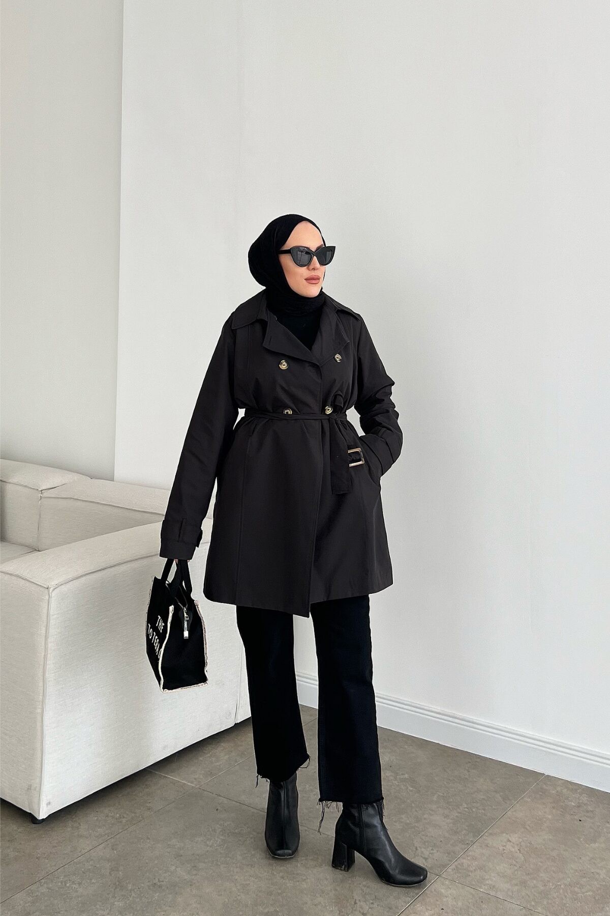 Stradivarius Muadil Trençkot - Siyah