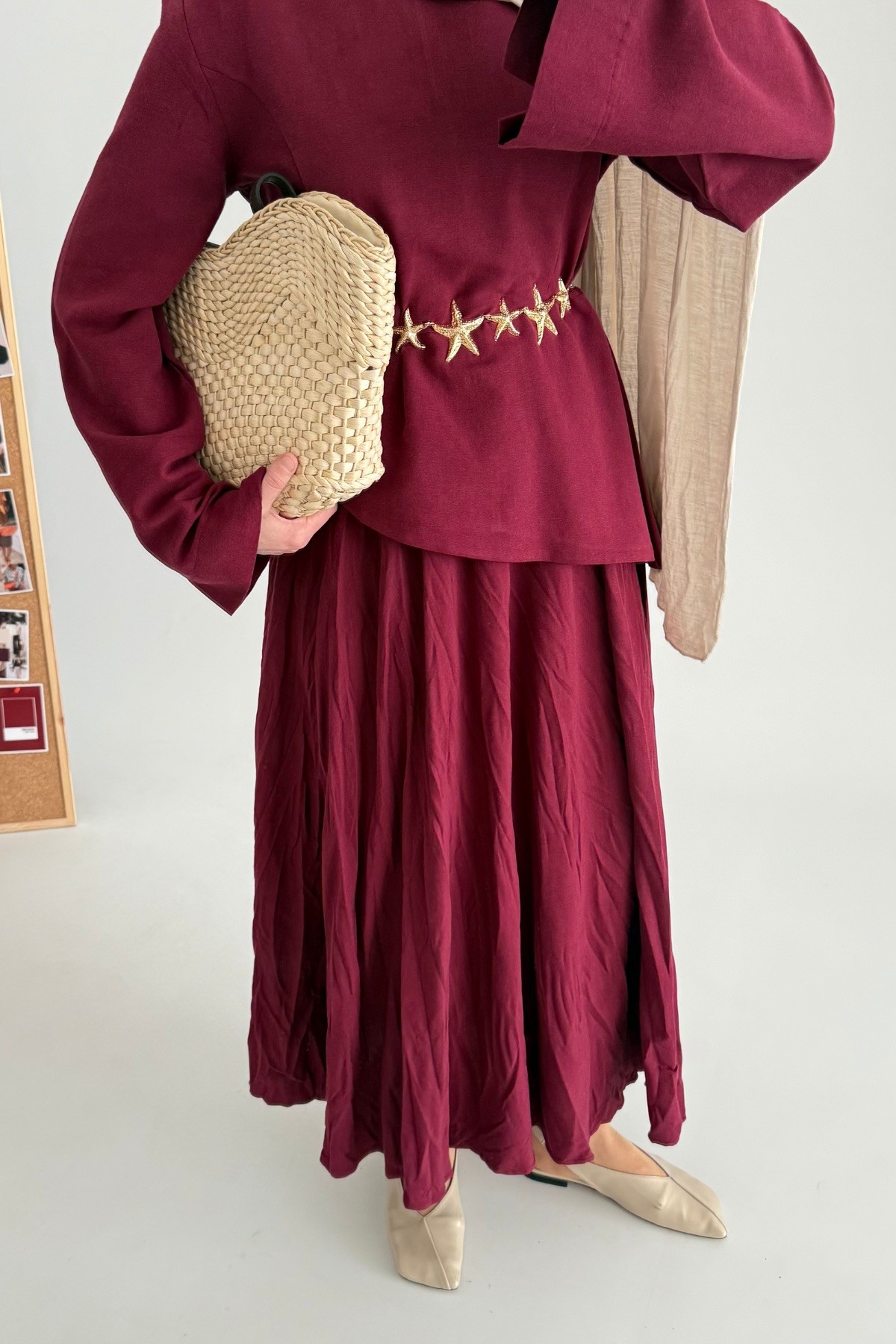 Frida Pinterest Etek Takım Bordo