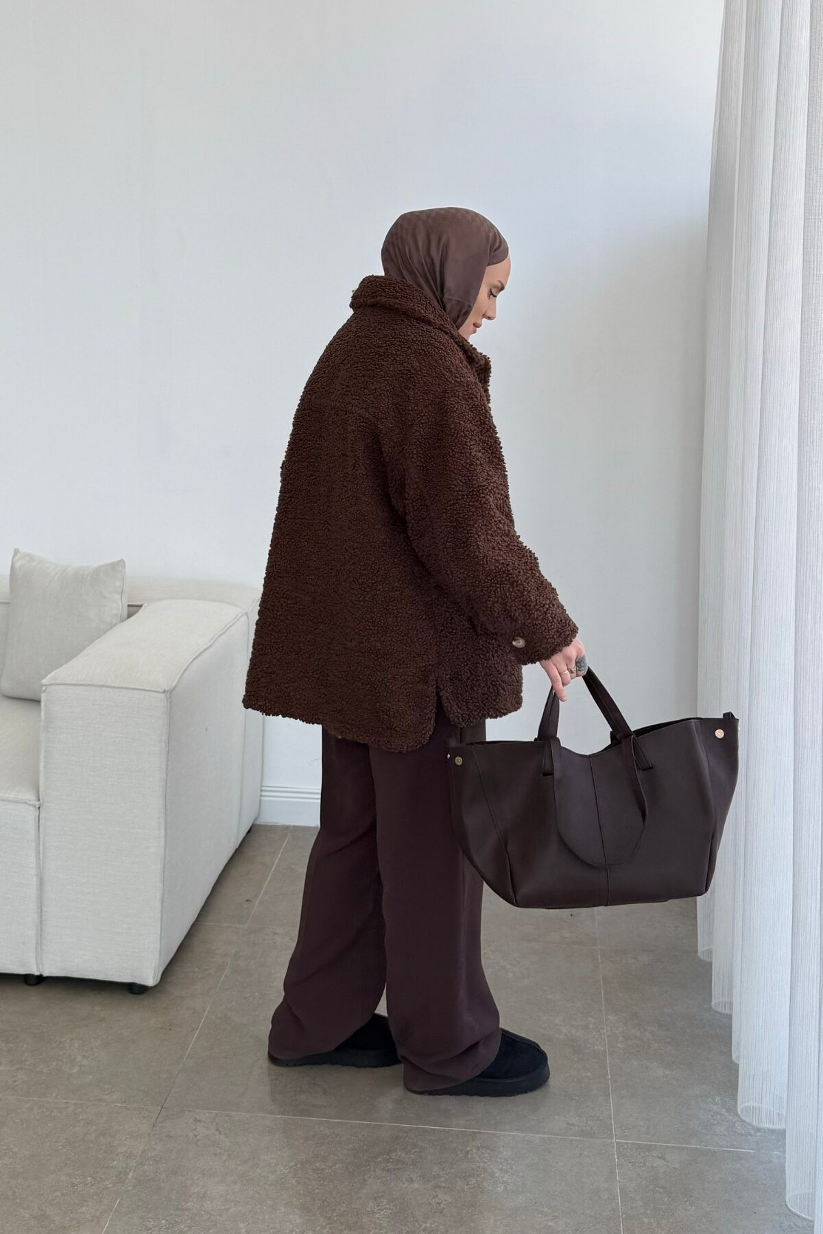 H&amp;M Model Teddy Mont Acı Kahve