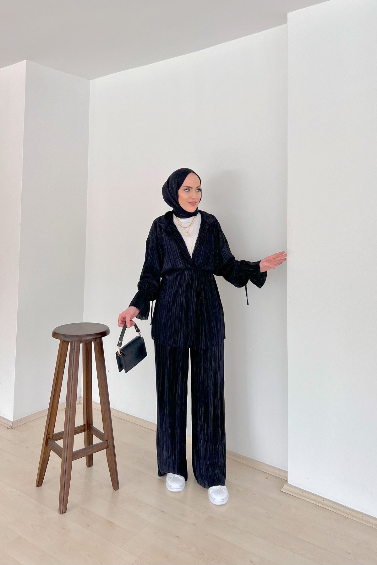 Piliseli Kimono Takım- Siyah