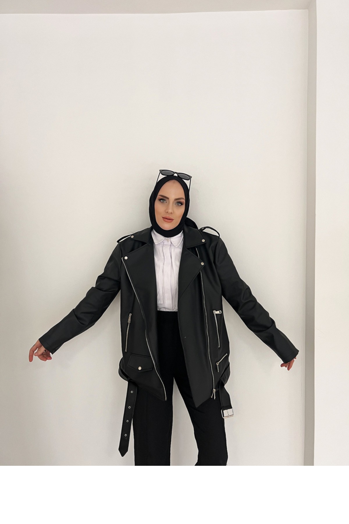 Muadil Deri Biker Ceket