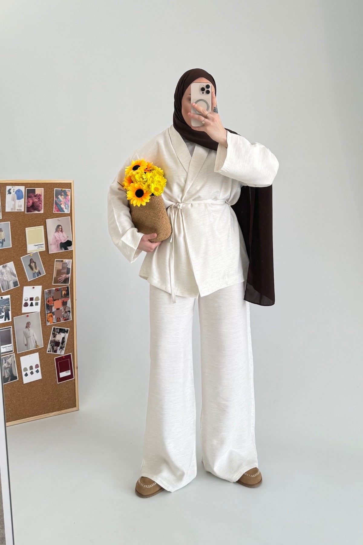 Loft Kimono Ceket Takım Bej 