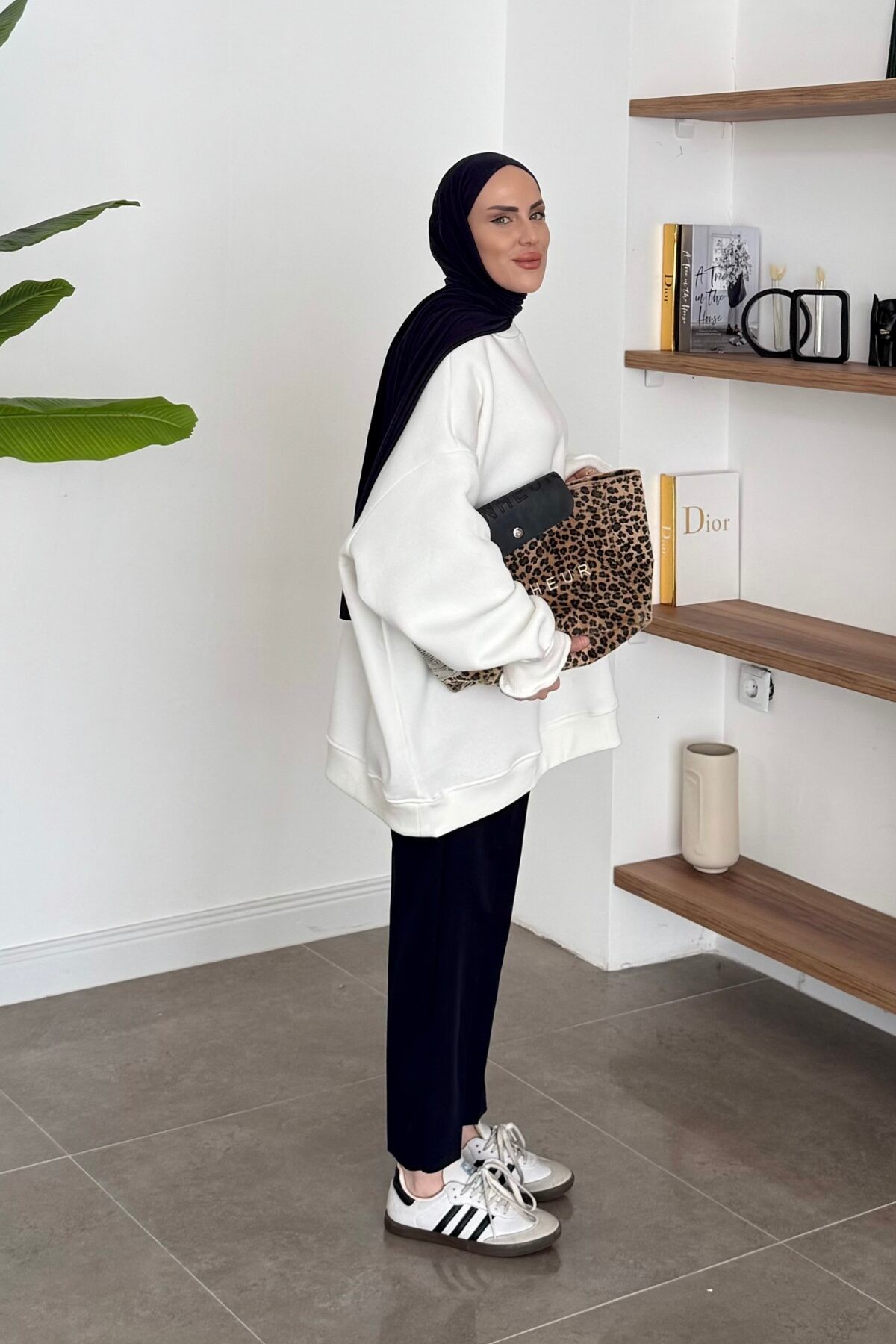 Zra Model Oversize Sweat Beyaz