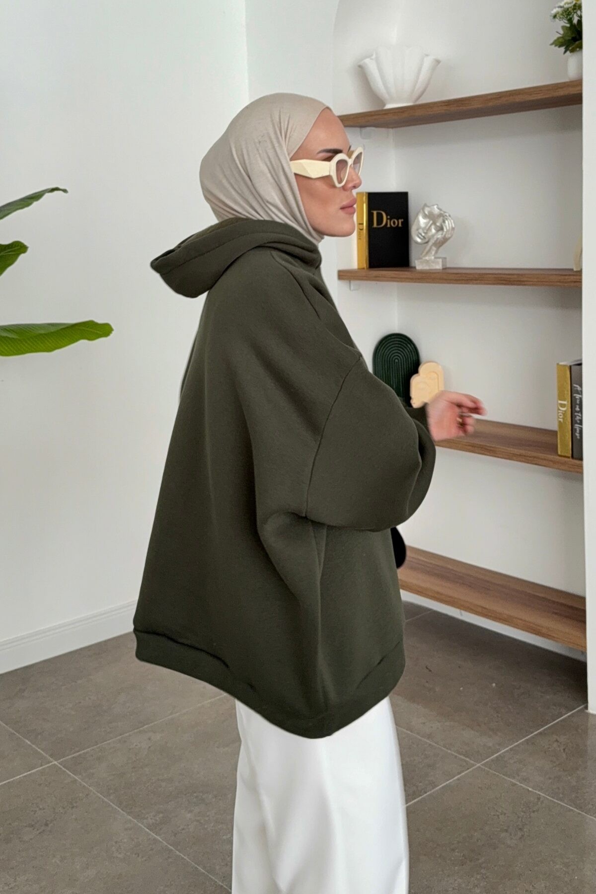 Oversize Üç İplik Sweat Yeşil