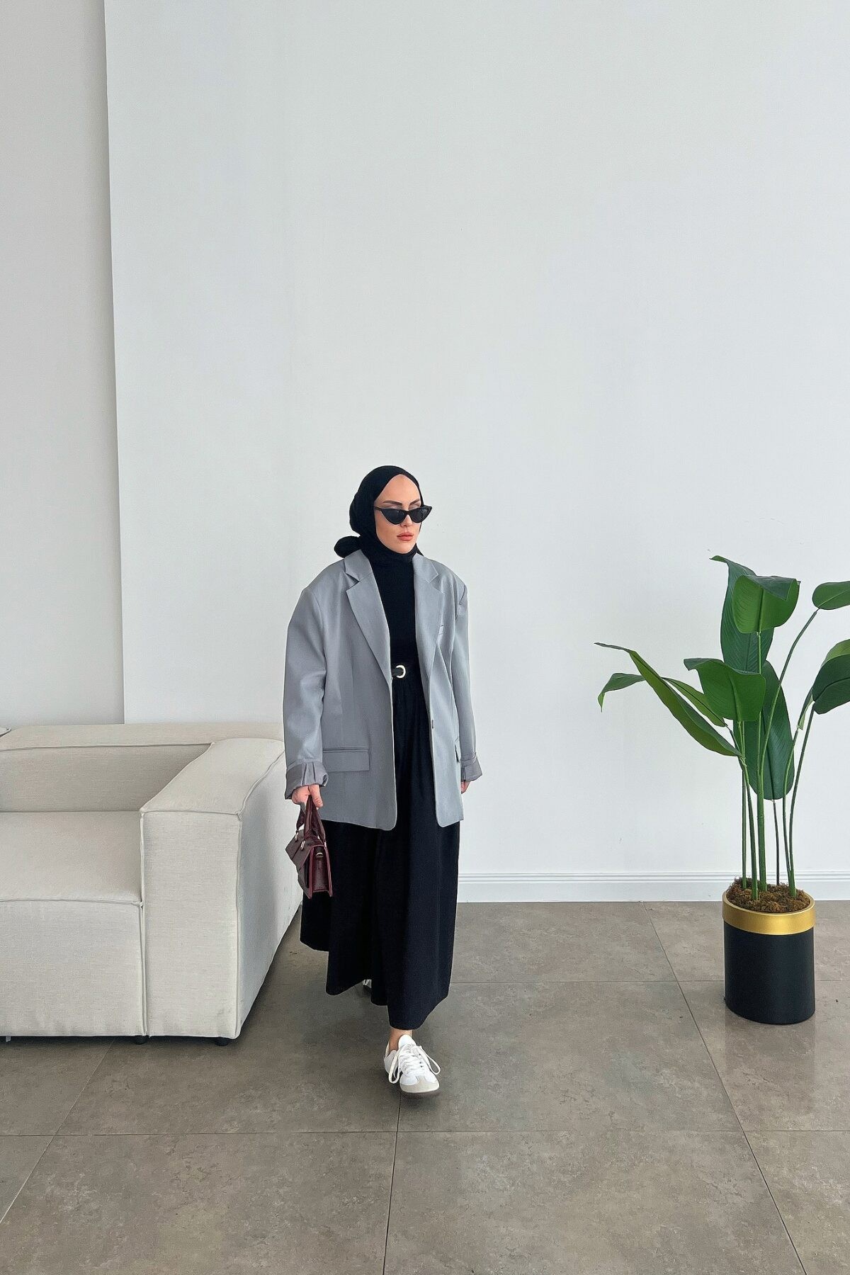 Moss Premium Dadfit Oversize Ceket  - Açık Gri