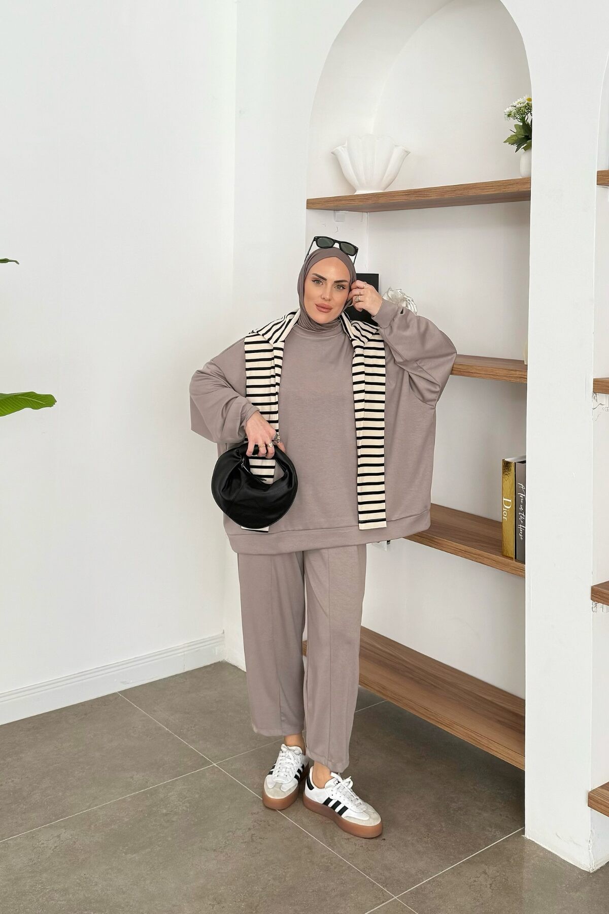 Oysh. Oversize Premium Takım Vizon