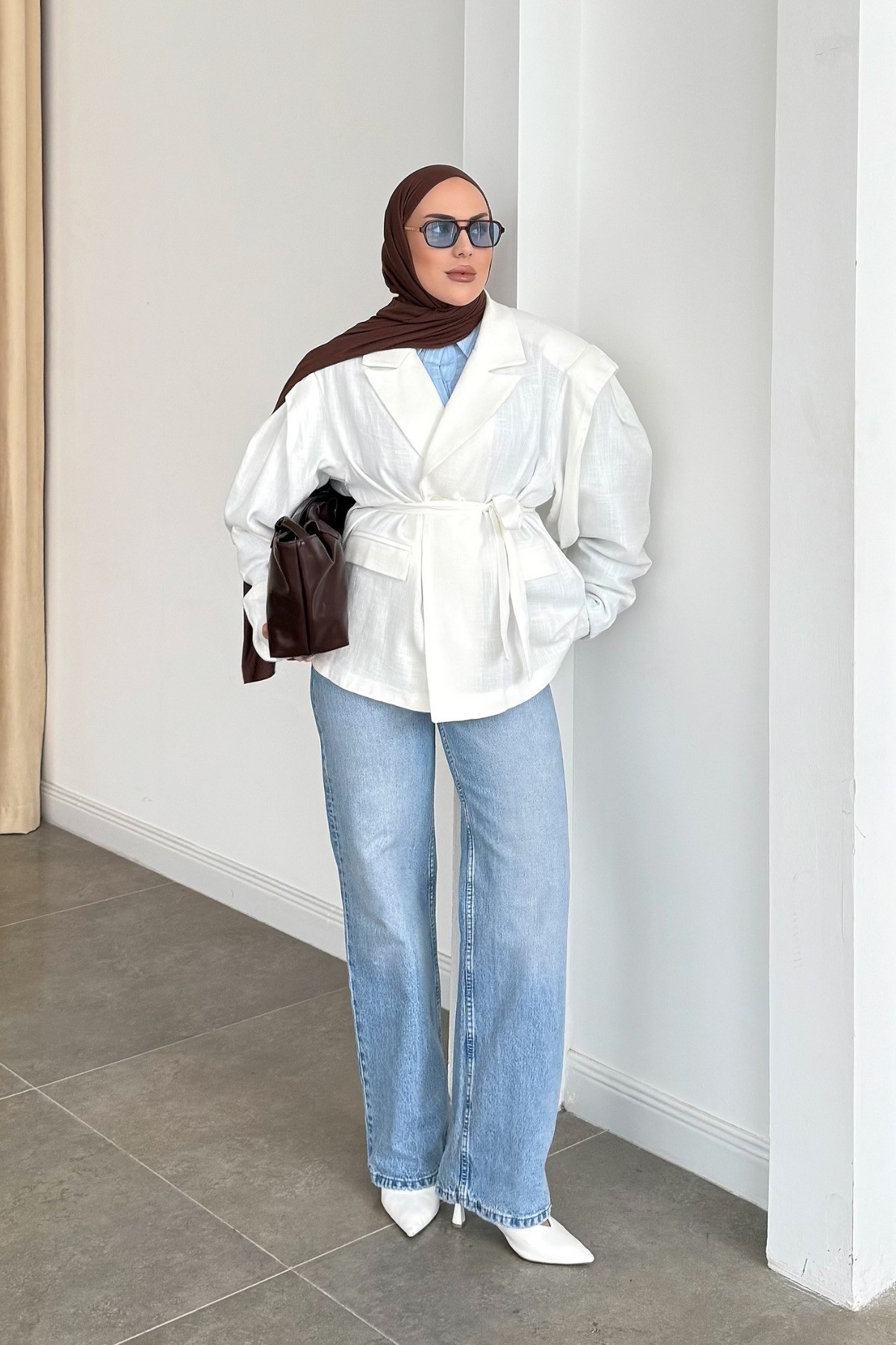Pinterest Keten Blazer Ceket Beyaz