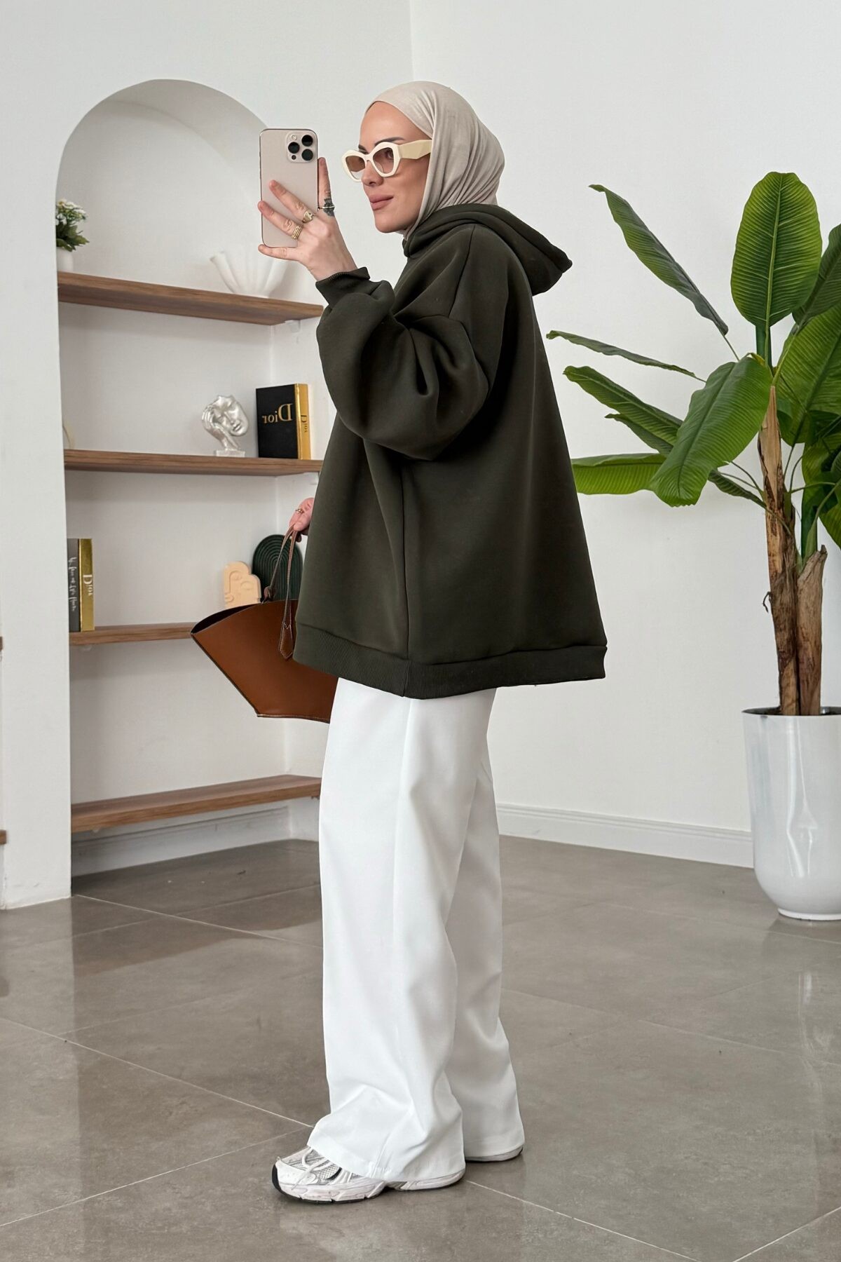 Oversize Üç İplik Sweat Yeşil