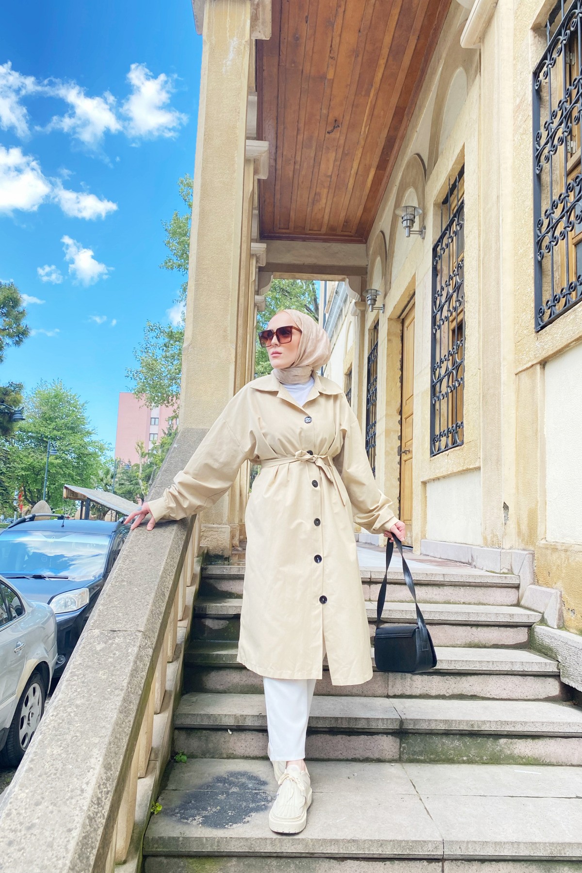 Oversize Trençkot - Taş